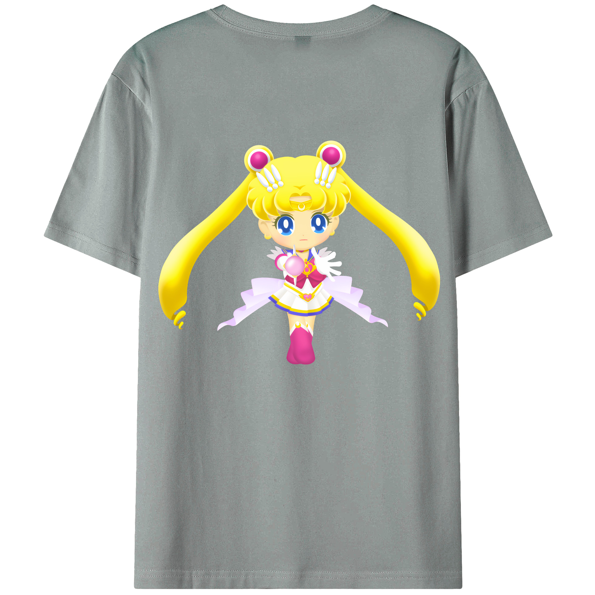 （画像用） 美少女戦士セーラームーン 月野 うさぎ つきの うさぎ Sailor Moon Tsukino Usagi 綿100％ メンズ半袖Tシャツ（バックプリント） 通気性